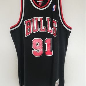 Chicago Bulls Mitchell & Ness #91 Dennis Rodman Black 1997-98 Hardwood Classic